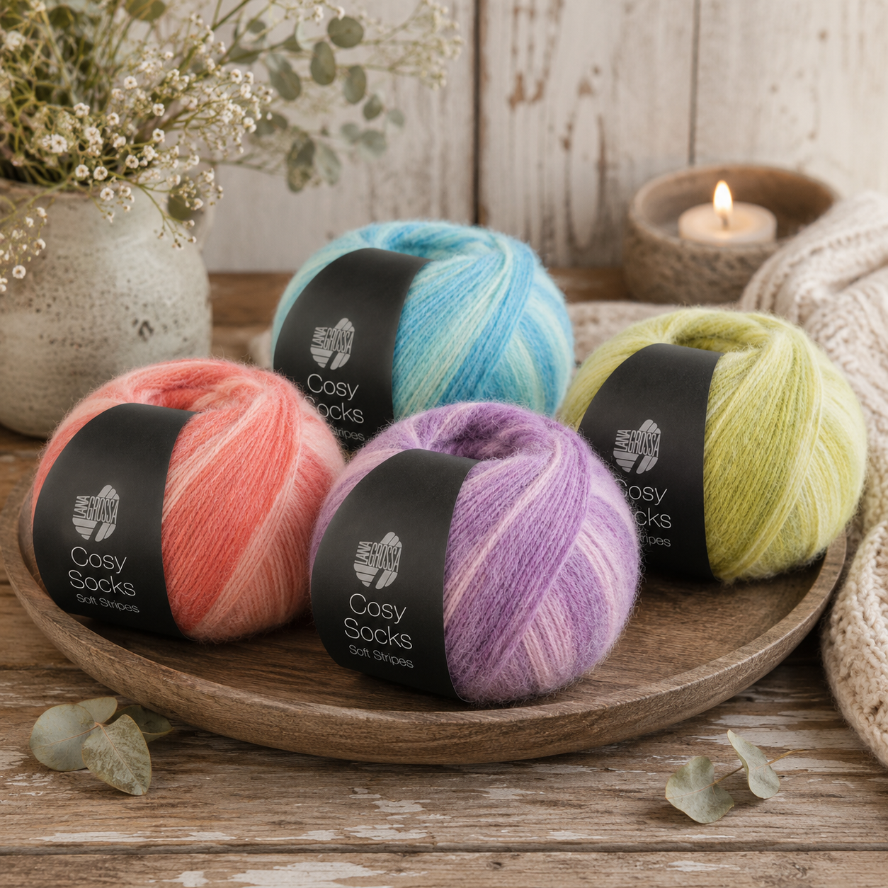 Cosy socks, soft stripes