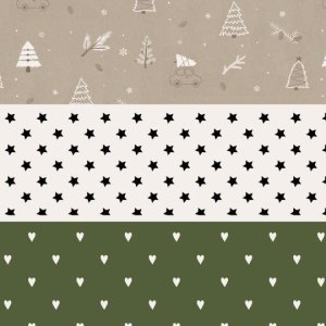 Gavepapir, rulle af 5 m. Naturlige farver