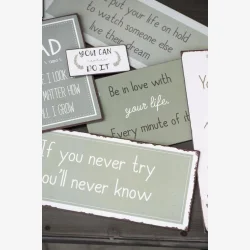 Metalskilt. Don't put your life on hold