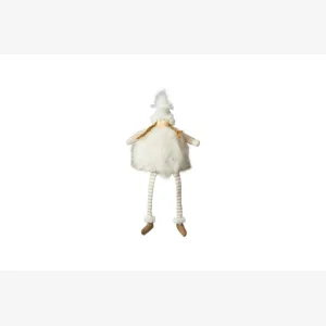 Julepige med fletninger, hvid