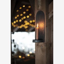 Kronelys karamel rustik. H 18 cm