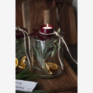 Glasholder med stage til fyrfadslys, stjerneformet, rd