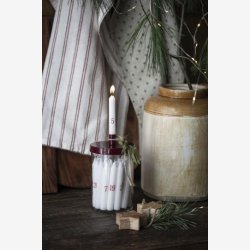 Glasholder med stage til kertelys, rdt metallg