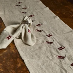 Mundservietter, ske med 4 stk. Flag