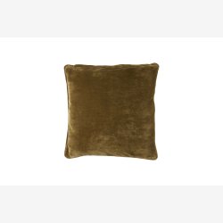 Pude i velour. 50x50 cm. Oliven