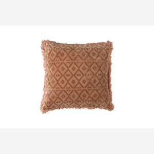 pudebetrk i gammelrose, med mnster og frynsekant