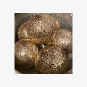 Julekugle,  10 cm, Guldglimmer