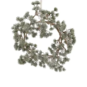 Cedertrs krans med sne.