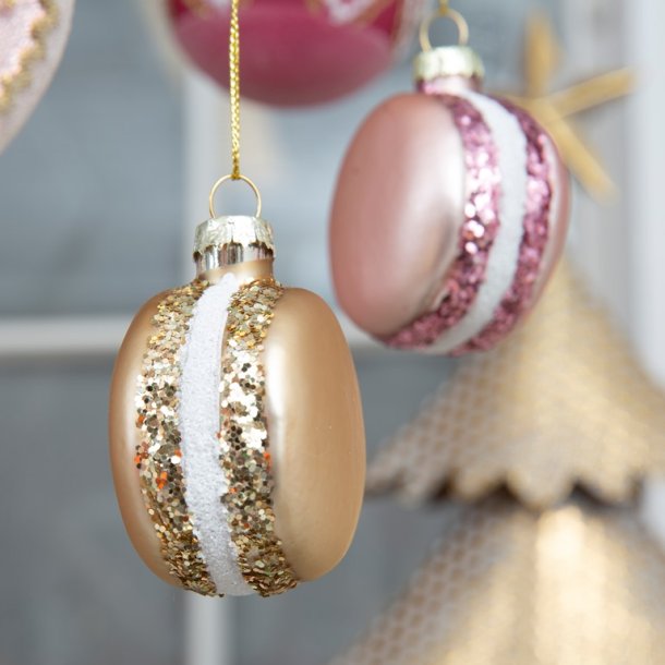 Julekugle, Macaron, ornament, Guld