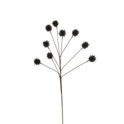 Kunstig blomst, 9 grene, 9 blomster, Mrkegrn