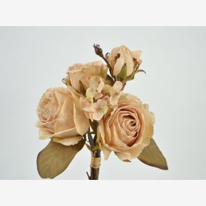 Rose hydrangea bundle autumn, 32cm, cream