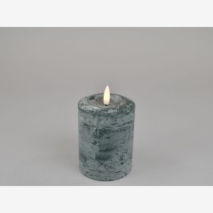 LED Bloklys med timer Petrol. 7,6x10 cm