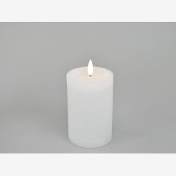 LED bloklys med timer. Cream. 7,6x12 cm