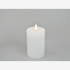 LED bloklys med timer. Cream. 7,6x12 cm