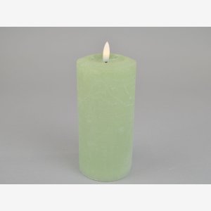 Rustik LED bloklys m/timer. Grn, 7,6x16 cm