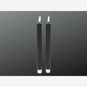 LED Kronelys, st af to stk. Sort