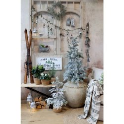 Farm fresh christmas trees, skilt. H30,5/L61/B2,5 cm antique hvid