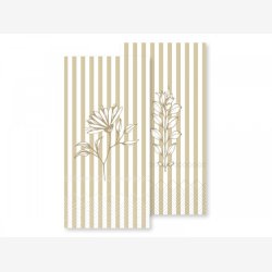 Serviet m. striber & blomster, Honning