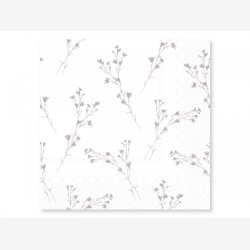 Servietter med blomster, 1 pakke indeholder 20 stk.