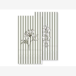 Chic Antique Serviet m. striber &amp; blomster, grn