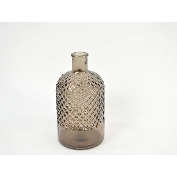 Flaske i brun tyk glas. H 22 cm