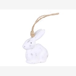 Kanin i tr til ophng, siddende