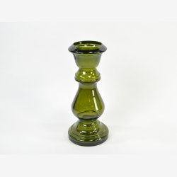 Glas lysestage til bloklys. Grn