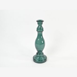 Bl glas lysestage, H 30 cm