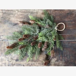 Chic Antique, Fleur grangren m/ kogler til ophng