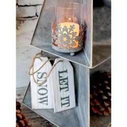 Smuk opsats Juletr i antique zink