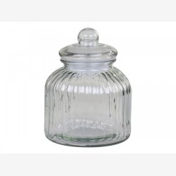 Opbevaringsglas med riller. Lille