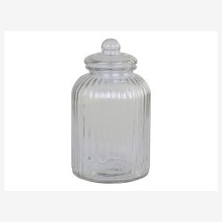 Opbevaringsglas med riller. stor