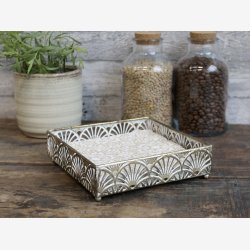 Servietholder med mnster kant, 21x11 cm