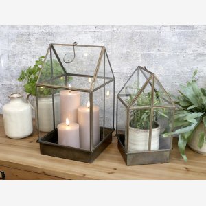 Chic Antique, Vksthus i antique messing, H 38 cm.