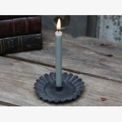 Lysestage til kertelys i jern  antique kul � 10 cm