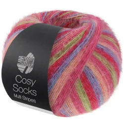 Cosy Socks multi stripes. 100g