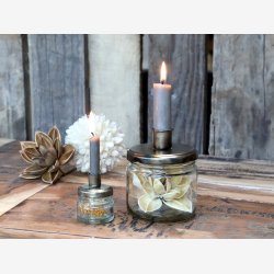 Chic Antique, Glas m. skruelg med holder til bedelys