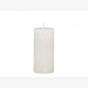 Rustik creme bloklys med glimmer