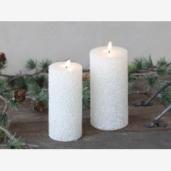 Rustik creme bloklys med glimmer