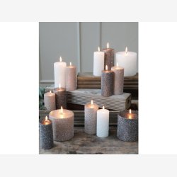 Rustik creme bloklys med glimmer