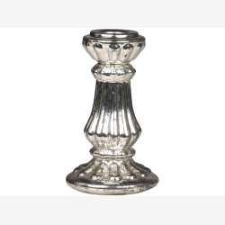 stage i glas med fattigmandsslv. H 12 cm