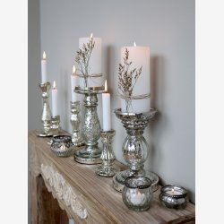 Glasstag med fattigmandsslv, H 22 cm