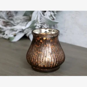 Chic Antique Fyrfadsstage, Antique Mocca. H 10 cm