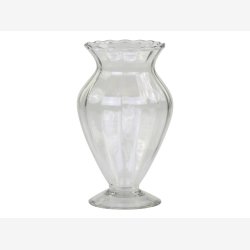 Vase med blondekant. H 18 cm