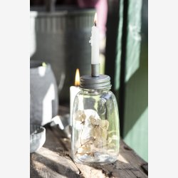 Stage i glas til kertelys, zink