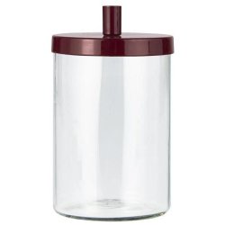 Glasholder med stage til kertelys, rdt metallg