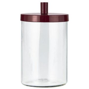 Glasholder med stage til kertelys, rdt metallg