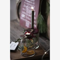 Glasholder med stage til fyrfadslys, stjerneformet, rd