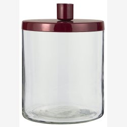 Glasholder med stage til bedelys, rdt metallg