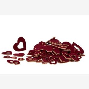 Hjerter 6 forskellige. Bordeaux velour